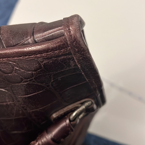 Brighton, Brown crocodile, print, leather shoulder bag - Picture 12 of 12